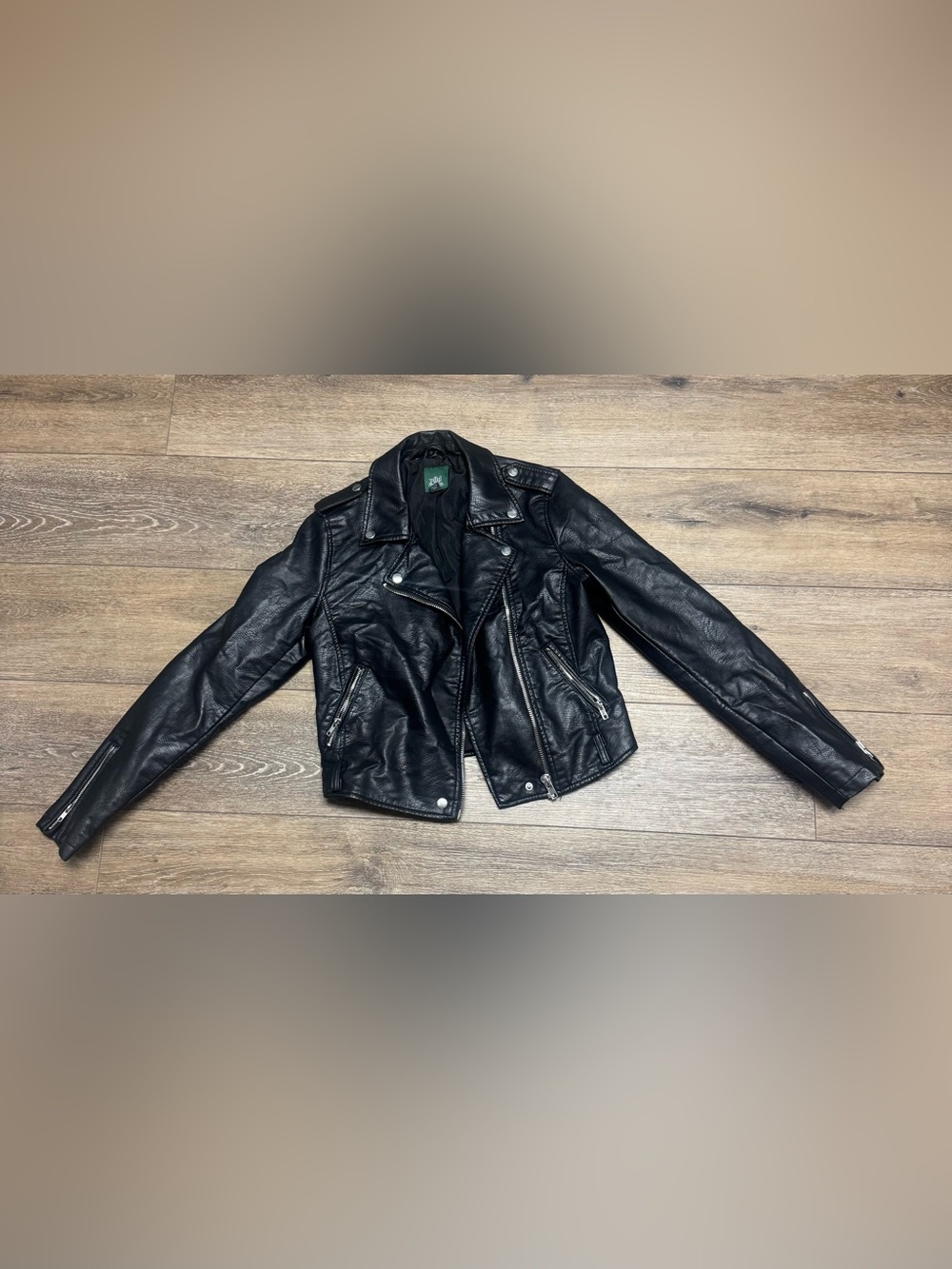 wild fable Black Faux Leather Moto Jacket